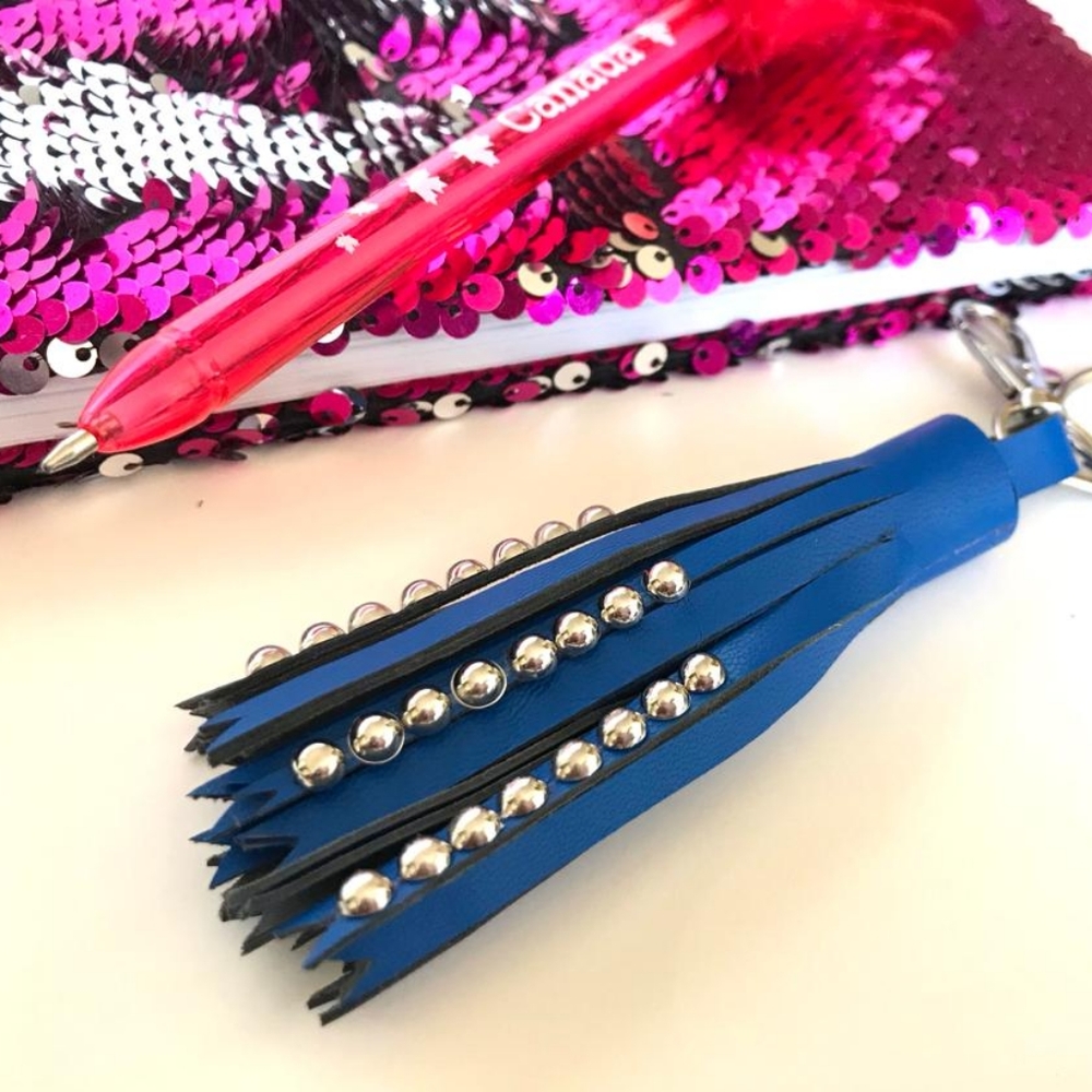 Leather tassel, charm, keychain